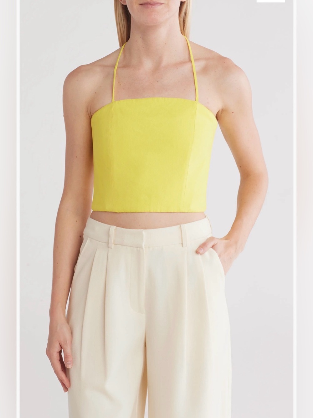Alice + Olivia Ceresi Halter Tie Bandeau Crop Top size 8